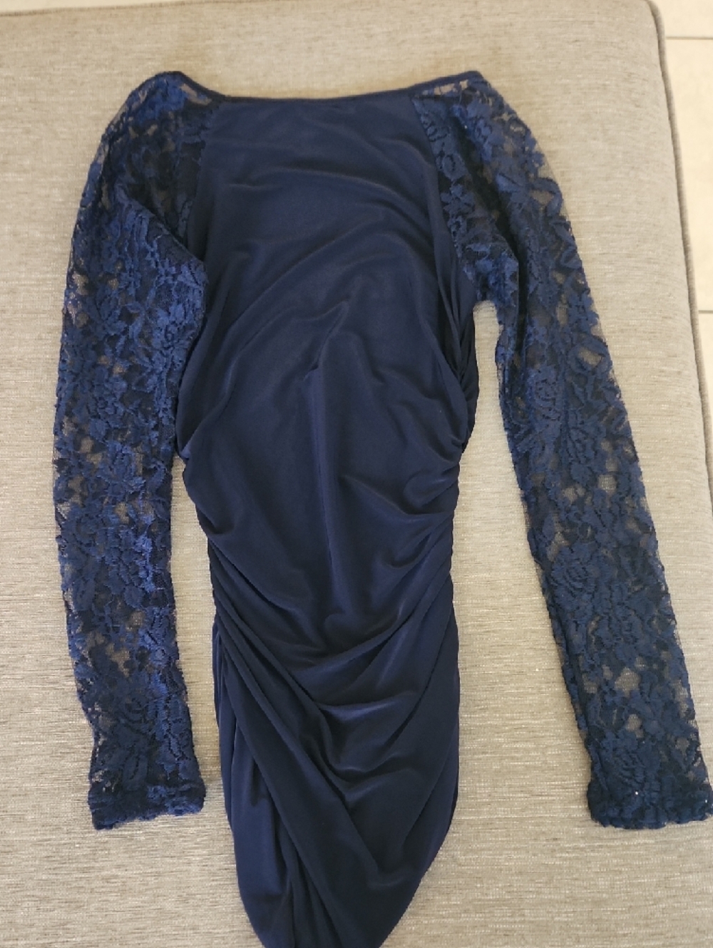 VENUS Navy Ruched Top